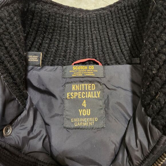 Scotch & Soda Womens M Medium Quilted Snap Knitted Sleeves Jacket Sweater Hybrid - Picture 7 of 14